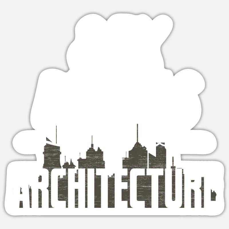 architecte - Sticker taille S (10 x 10 cm) - blanc mat