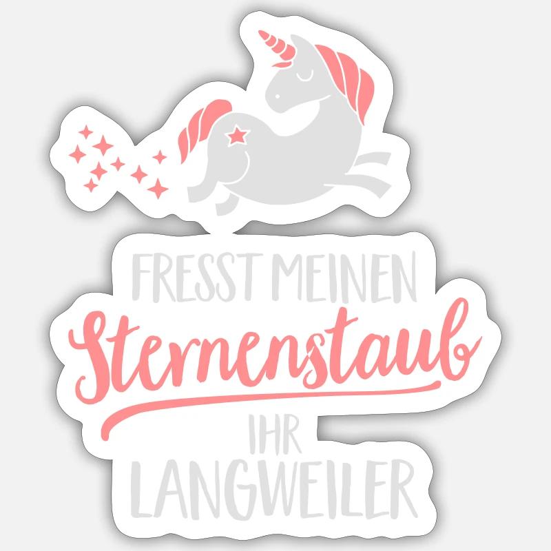 Manger mon Stardust vous ennuyer - Sticker taille S (10 x 10 cm) - blanc mat