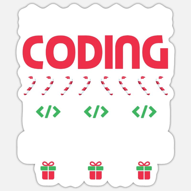 Programmierer Weihnachten Christmas Geschenk - Sticker Größe S (10 x 10 cm) - Mattweiß