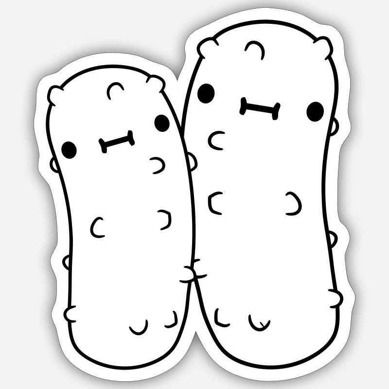 team 2 small cucumbers with Sticker size S (10 x 10 cm)
