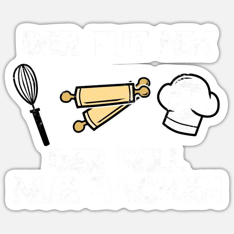 Plätzchen backen Bäcker - Sticker Größe S (10 x 10 cm) - Mattweiß