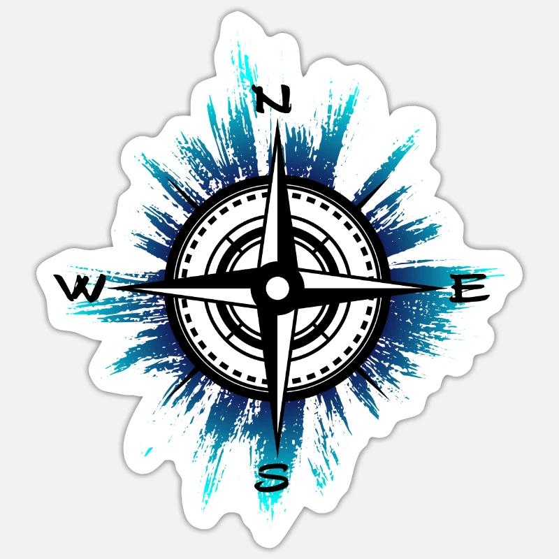 compass - Sticker size S (10 x 10 cm) - white matte