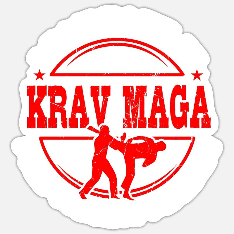 Idée Cadeau Krav Maga - Sticker taille S (10 x 10 cm) - blanc mat