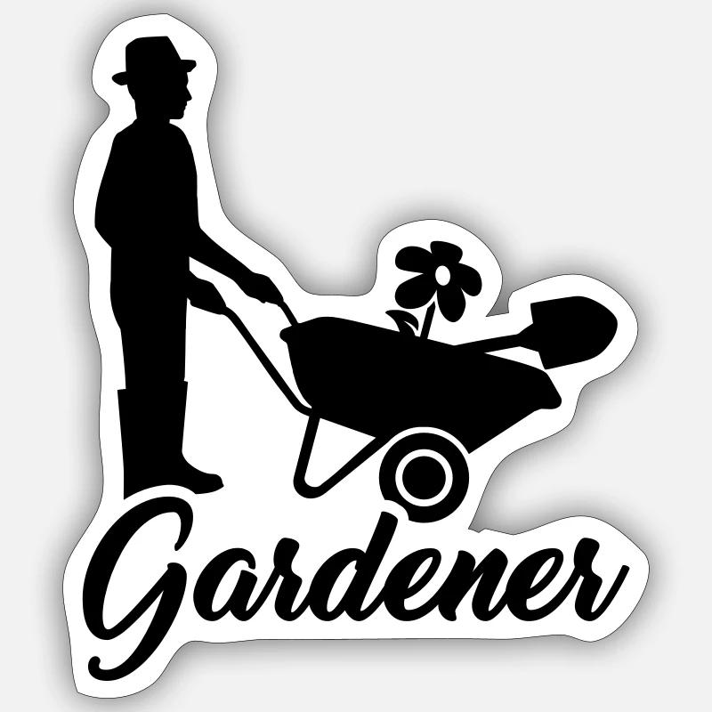 Gärtner - Sticker Größe S (10 x 10 cm) - Mattweiß