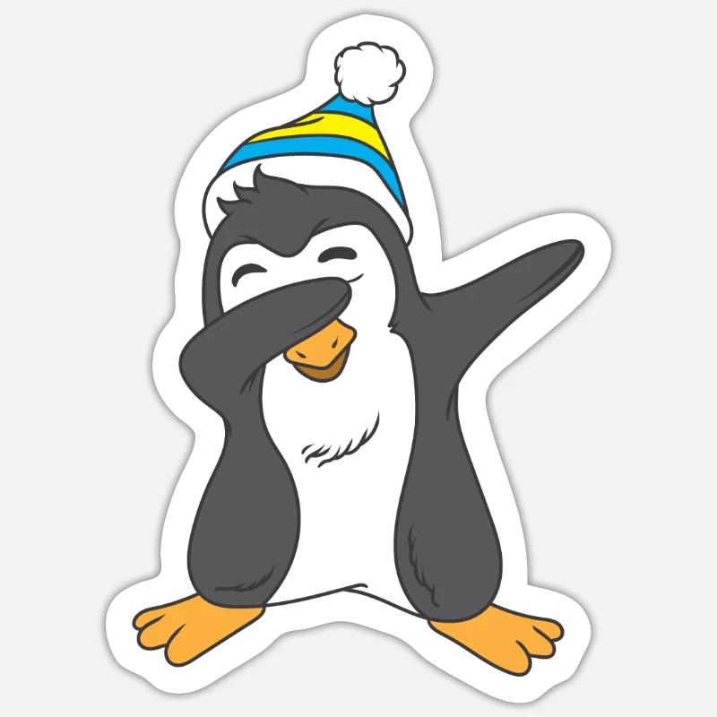 Pinguin Dab Pinguin Dabbing - Sticker Größe S (10 x 10 cm) - Mattweiß