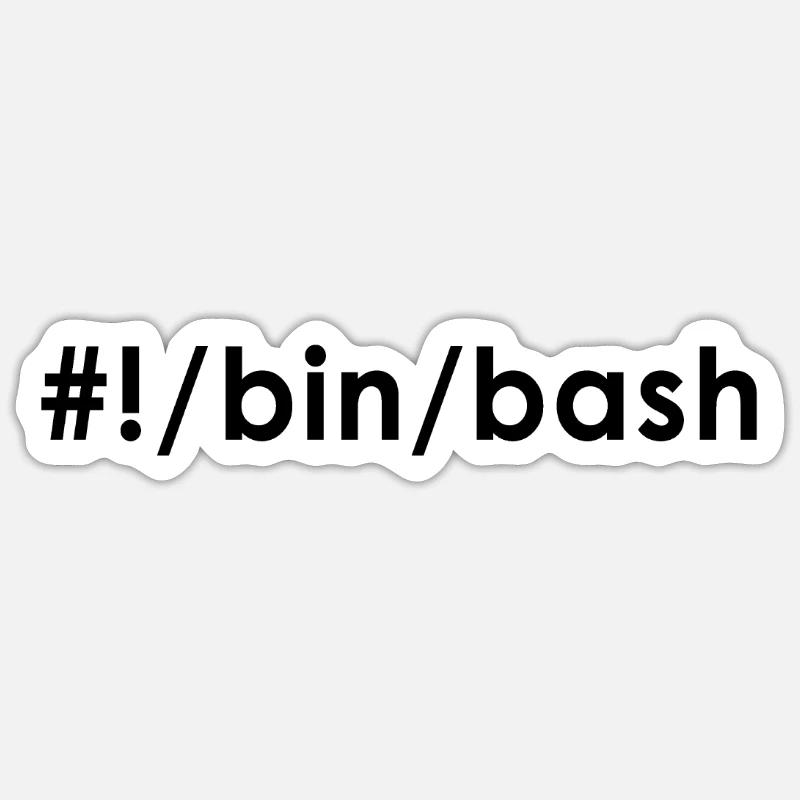 Programmeur Admin Devops Linux Bash - Sticker taille S (10 x 10 cm) - blanc mat