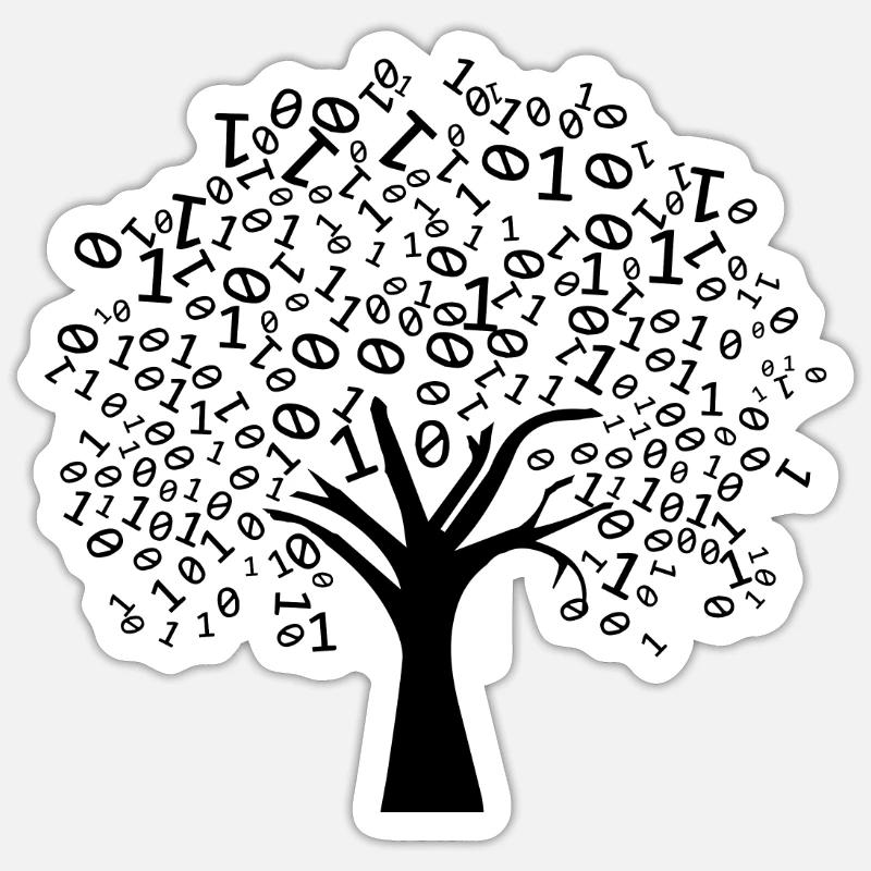 Programmer Binary Tree - Sticker size S (10 x 10 cm) - white matte