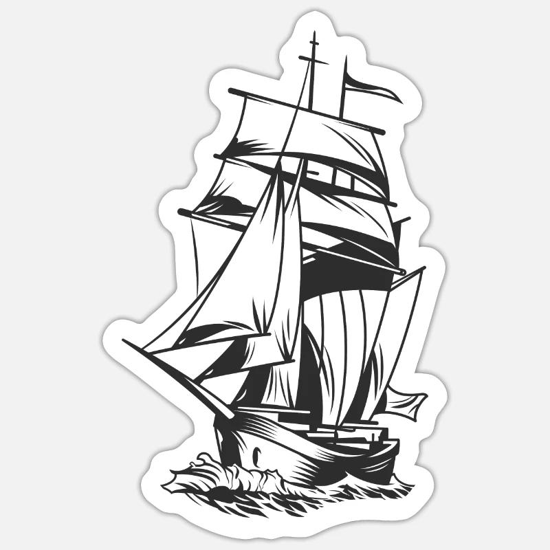 Sailing ship Sailing Ship - Sticker size S (10 x 10 cm) - white matte