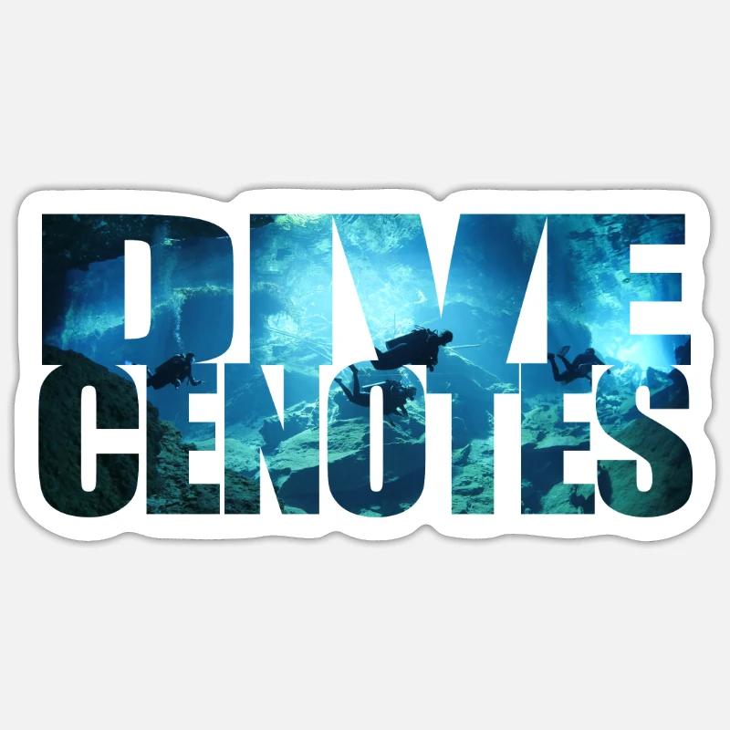 dive cenotes tauchen Geschenk - Sticker Größe S (10 x 10 cm) - Mattweiß