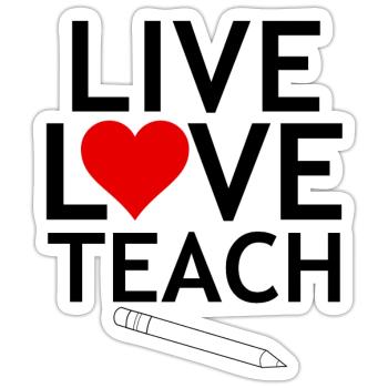 professeur - Sticker taille S (10 x 10 cm) - blanc mat - Devant