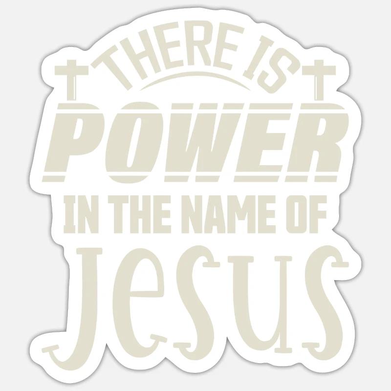 Jesus - Sticker størrelse S (10 x 10 cm) - mat hvid
