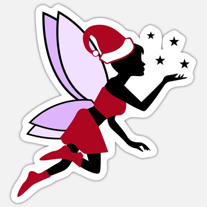 Fée de Noël - Sticker taille S (10 x 10 cm) - blanc mat