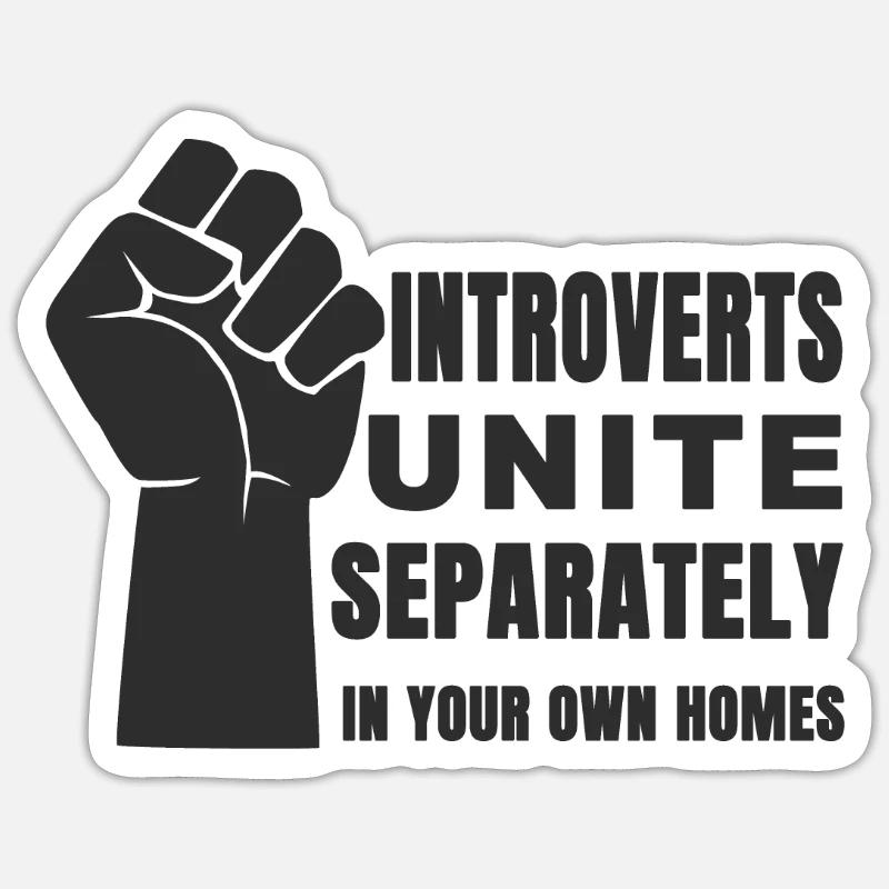 introverti - Sticker taille S (10 x 10 cm) - blanc mat