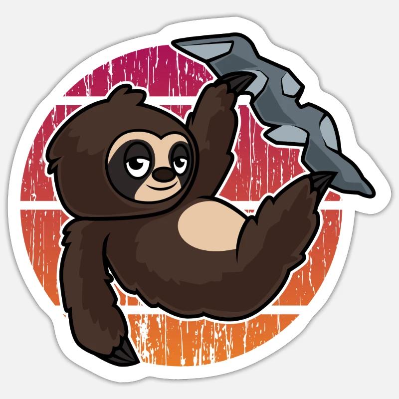 Sloth climbing team - Sticker size S (10 x 10 cm) - white matte