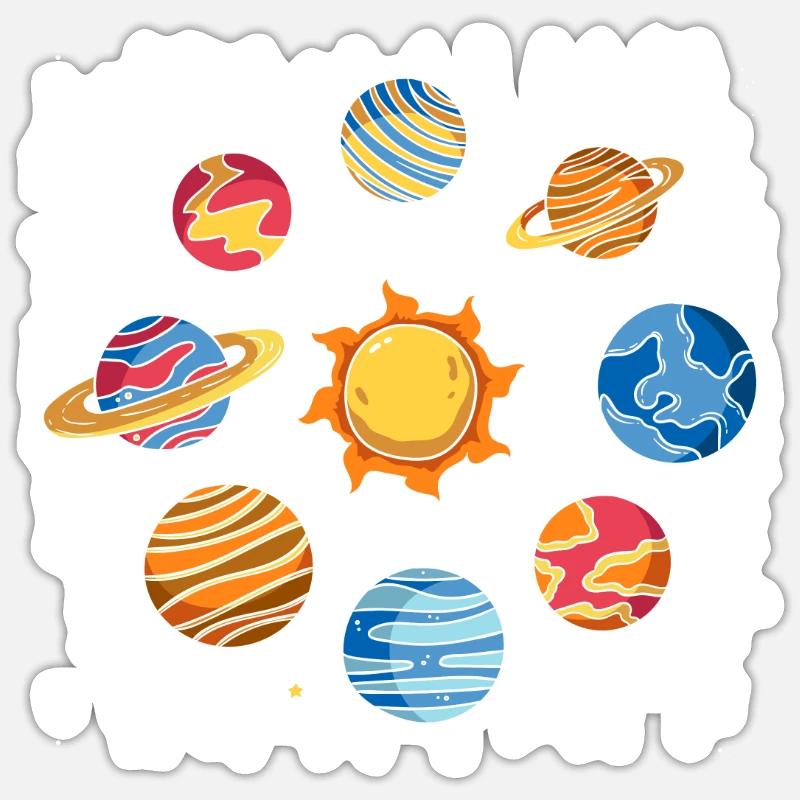 Astronomy solar system - Sticker size S (10 x 10 cm) - white matte