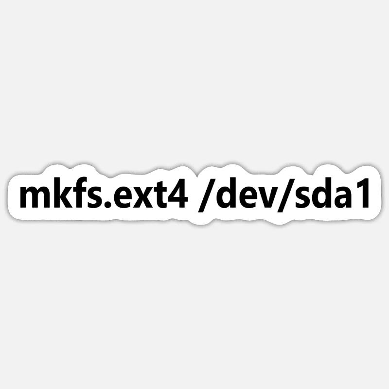 Linux Admin Format de disque dur Linux - Sticker taille S (10 x 10 cm) - blanc mat