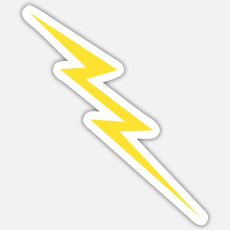 Blitz - Sticker Größe S (10 x 10 cm) - Mattweiß