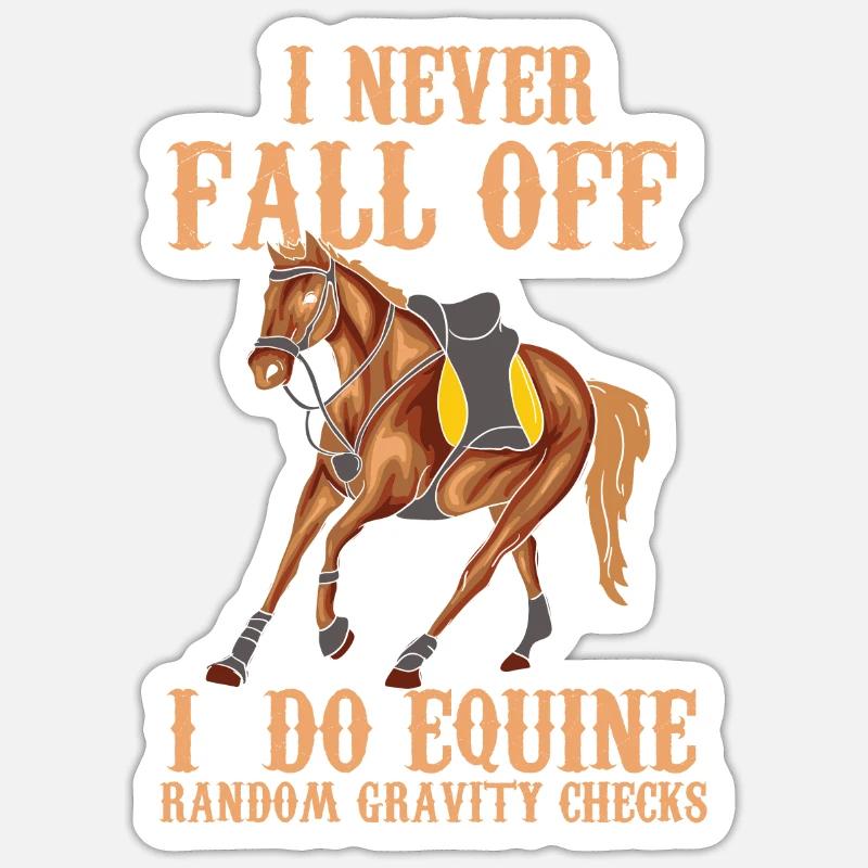 Reiten Pferd - Random Gravity Checks Sticker Größe S (10 x 10 cm)