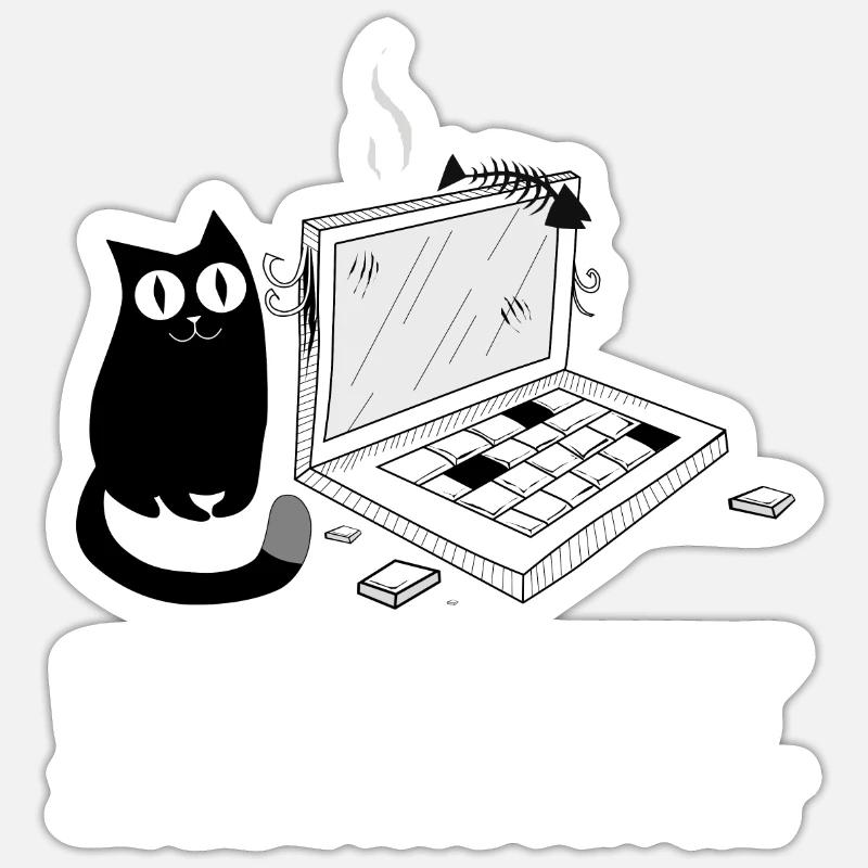 Support technique drôle - Sticker taille S (10 x 10 cm) - blanc mat