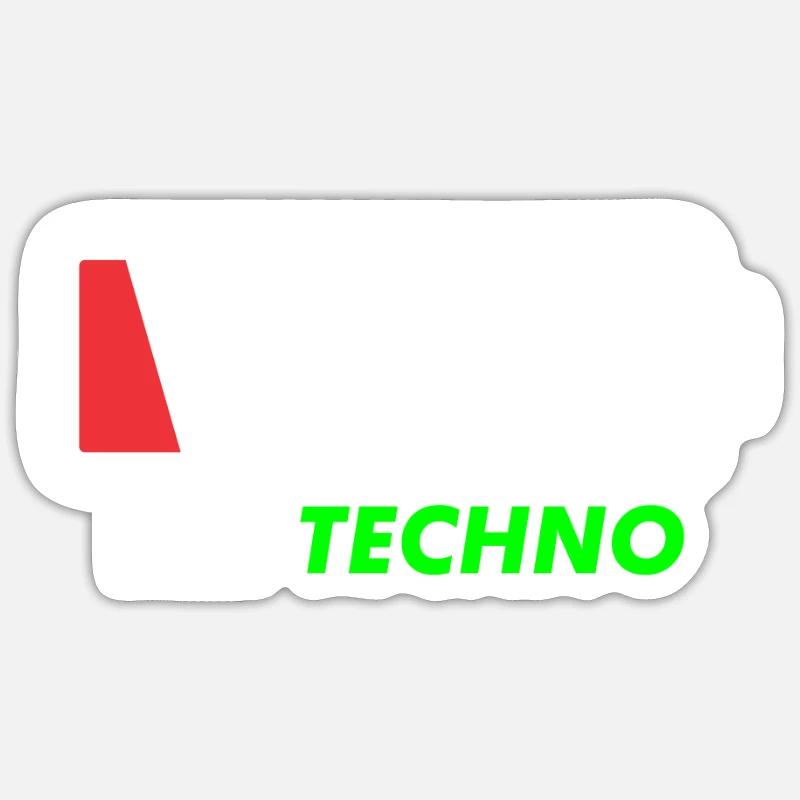 Need techno - Sticker size S (10 x 10 cm) - white matte