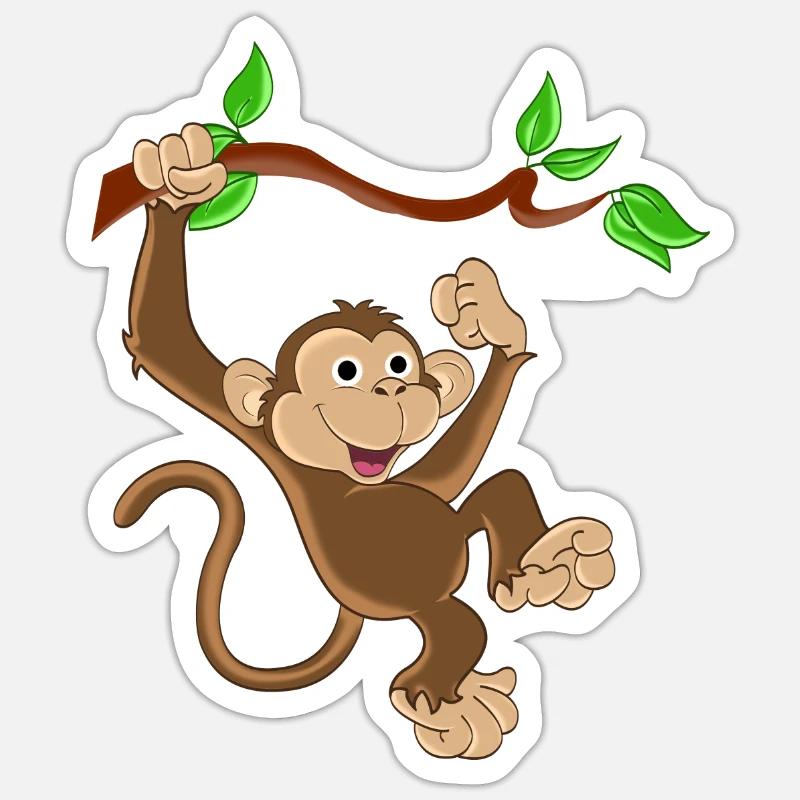 Funny Monkey - Sticker size S (10 x 10 cm) - white matte