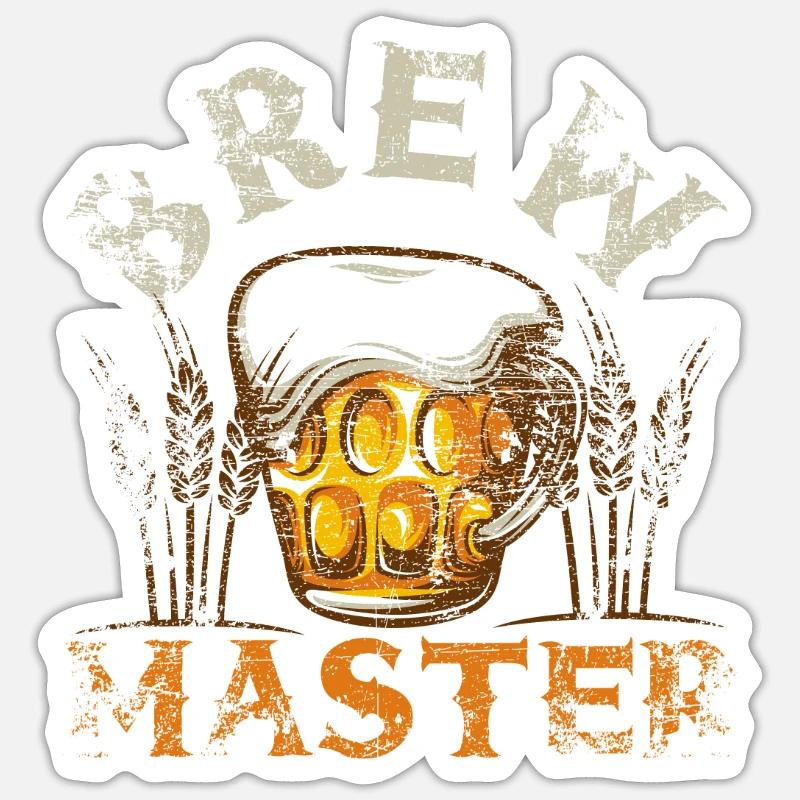 Brew Master - Sticker size S (10 x 10 cm) - white matte