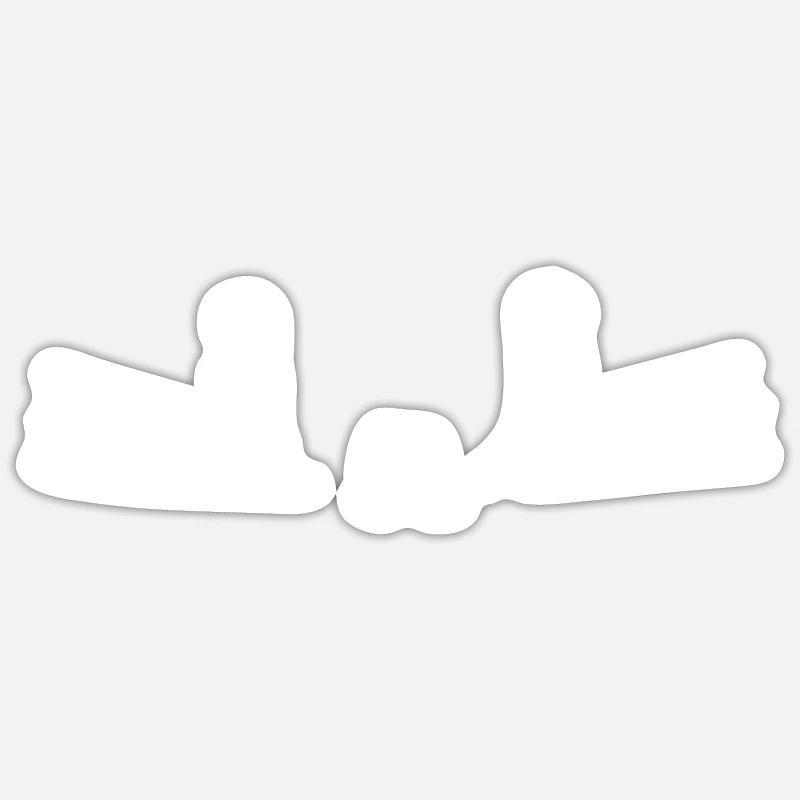 visage de chat - Sticker taille S (10 x 10 cm) - blanc mat
