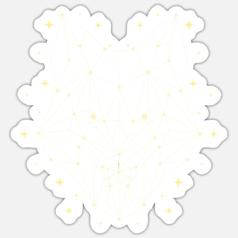 Polygon Wolf - Sticker size S (10 x 10 cm) - white matte