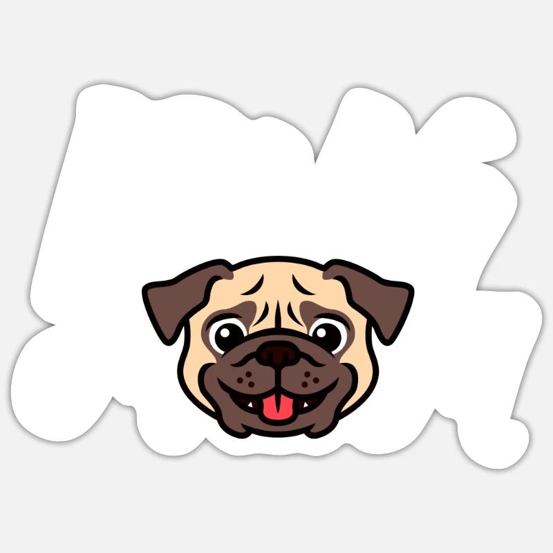 Pug Mama - Sticker size S (10 x 10 cm) - white matte