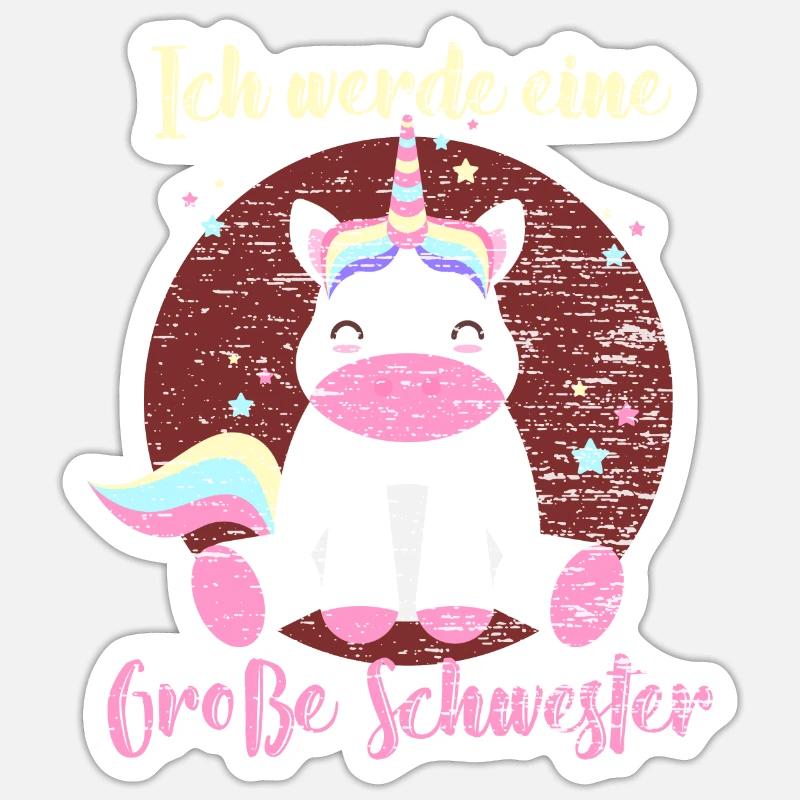 Ich werde eine große Schwester - Sticker Größe S (10 x 10 cm) - Mattweiß