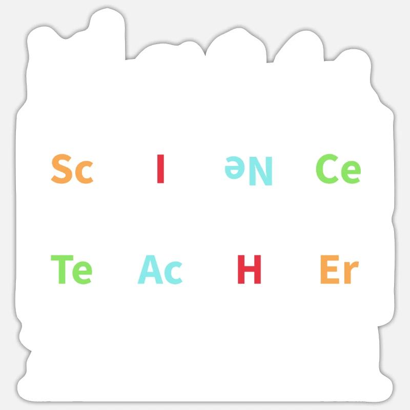 Enseignants Science - Sticker taille S (10 x 10 cm) - blanc mat