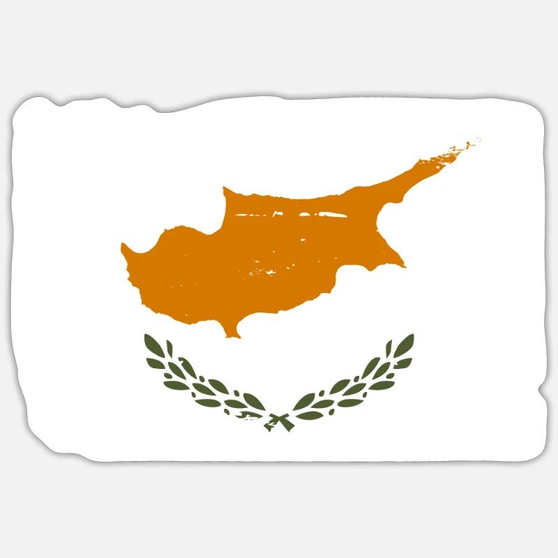 Chypre - Sticker taille S (10 x 10 cm) - blanc mat