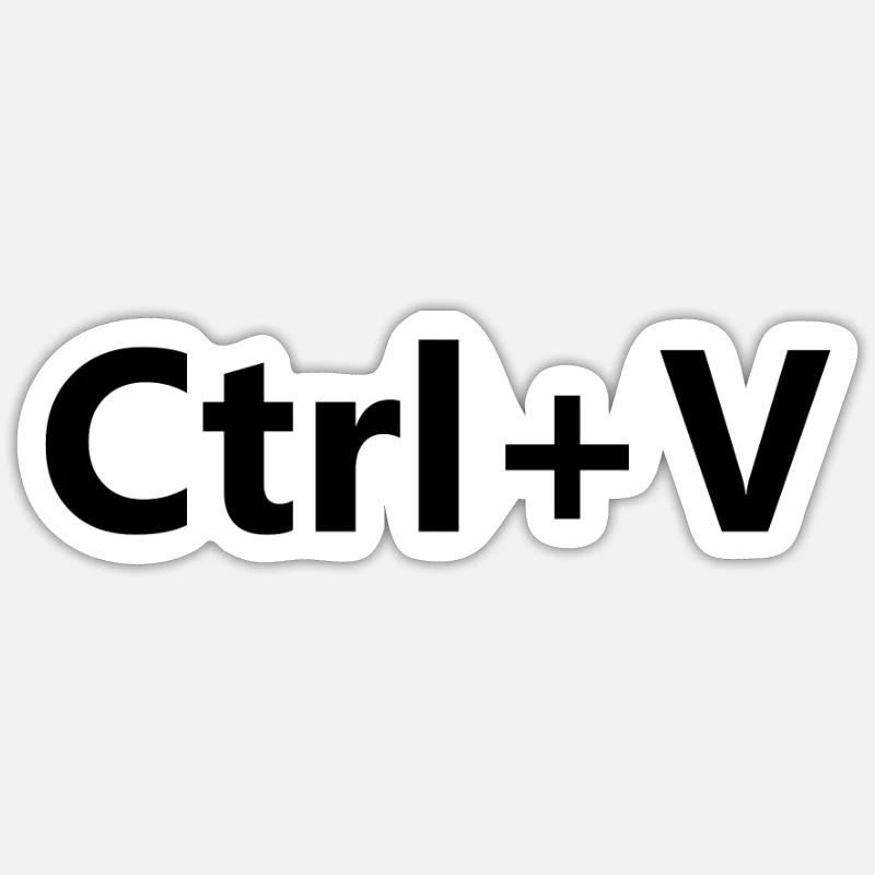 Ctrl V Family Partnerlook Copier Coller - Sticker taille S (10 x 10 cm) - blanc mat
