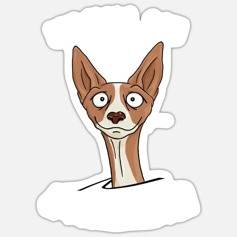 Ich kam, sah & ignorierte | eigensinniger Podenco - Sticker Größe S (10 x 10 cm) - Mattweiß