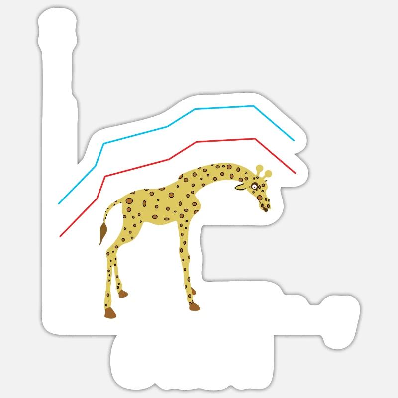 Giraffen Graph - Sticker Größe S (10 x 10 cm) - Mattweiß