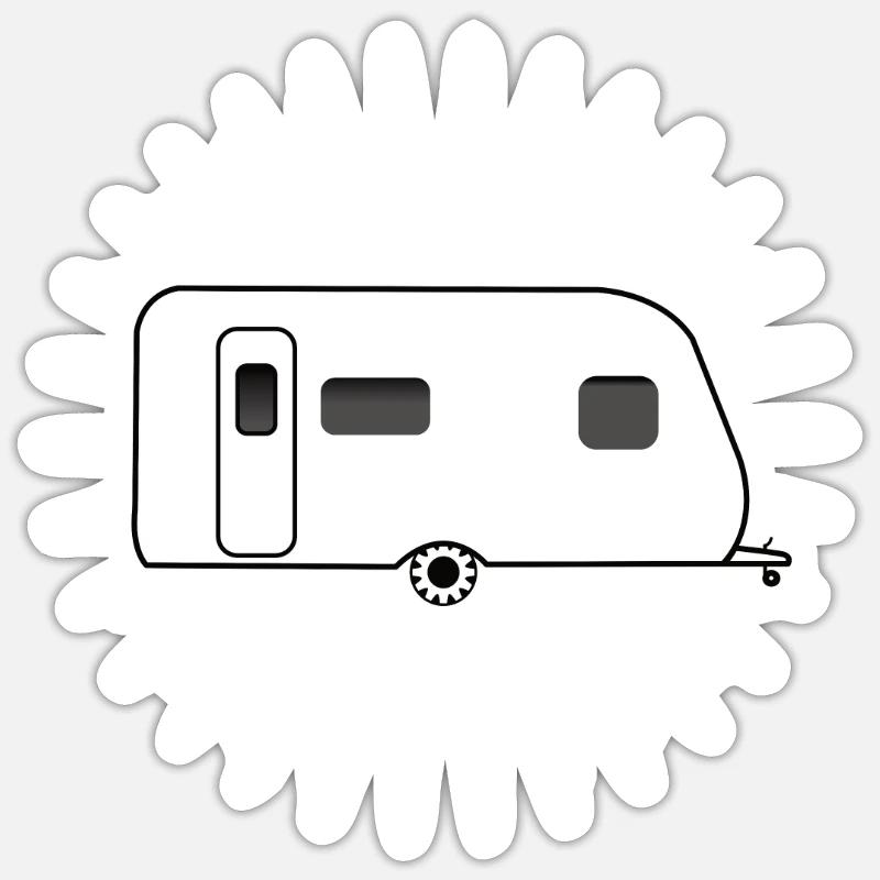 Caravan - Sticker size S (10 x 10 cm) - white matte