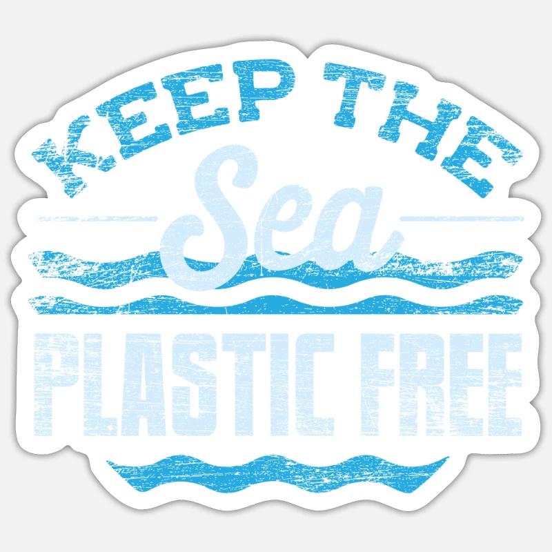 Plastic environmental protection - Sticker size S (10 x 10 cm) - white matte
