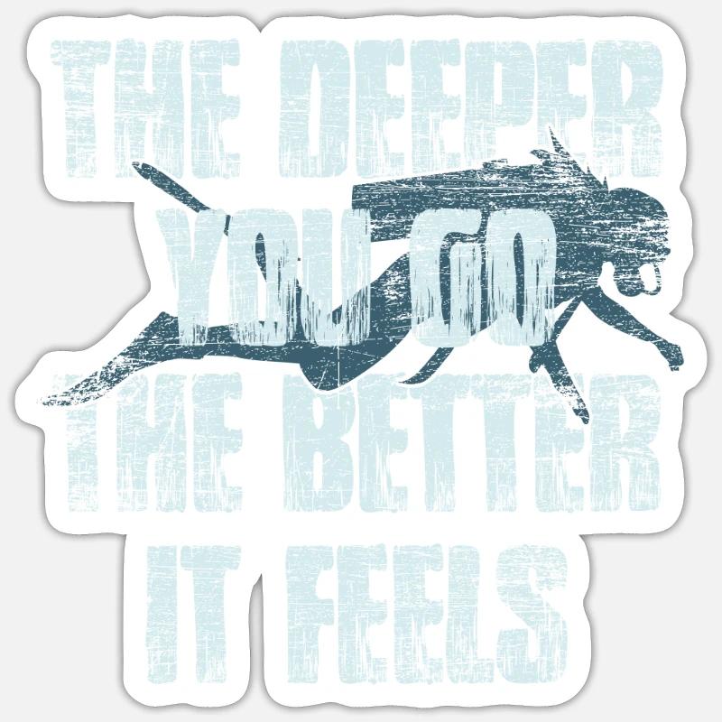 diving - Sticker size S (10 x 10 cm) - white matte