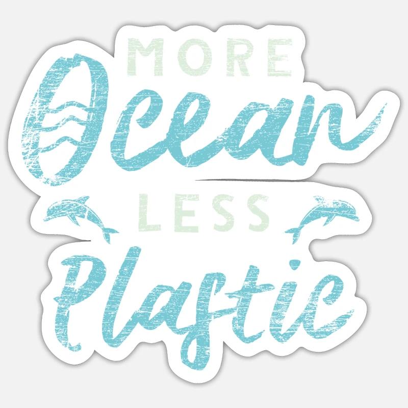 Pollution plastique - Sticker taille S (10 x 10 cm) - blanc mat