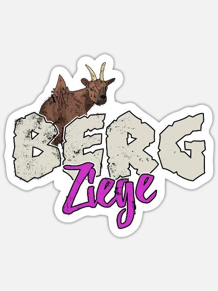 Berg Ziege Wanderer Wandern Klettern Berge Damen - Sticker Größe S (10 x 10 cm) - Mattweiß