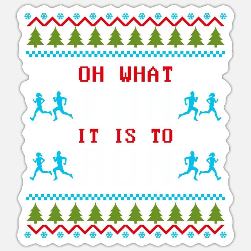 Course de Noël moche Sticker taille S (10 x 10 cm)