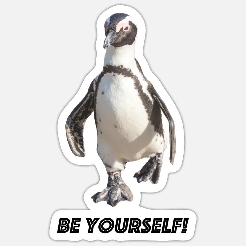 Pinguin be yourself - Sticker Größe S (10 x 10 cm) - Mattweiß