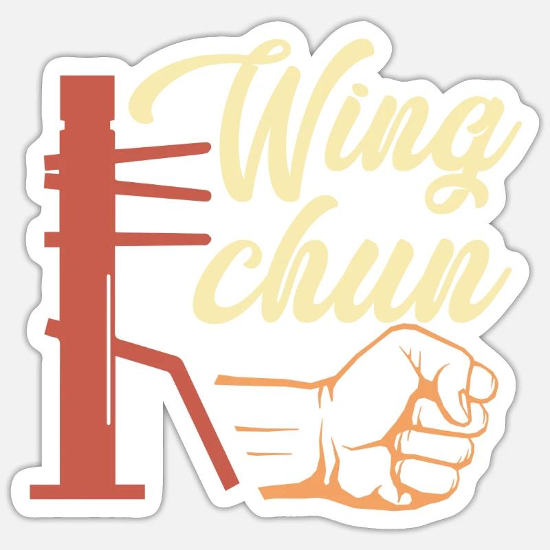 Cadeau Wing Chun - Sticker taille S (10 x 10 cm) - blanc mat