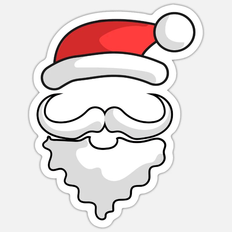 SANTA LOOK - Sticker taille S (10 x 10 cm) - blanc mat