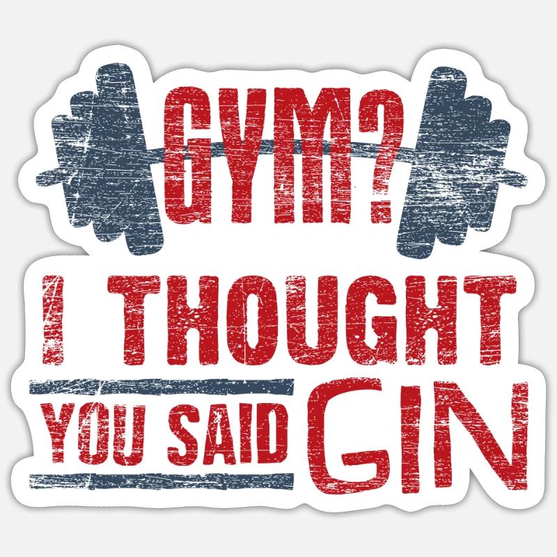 gin - Sticker taille S (10 x 10 cm) - blanc mat