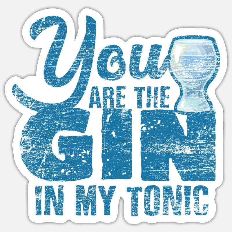 gin - Sticker size S (10 x 10 cm) - white matte