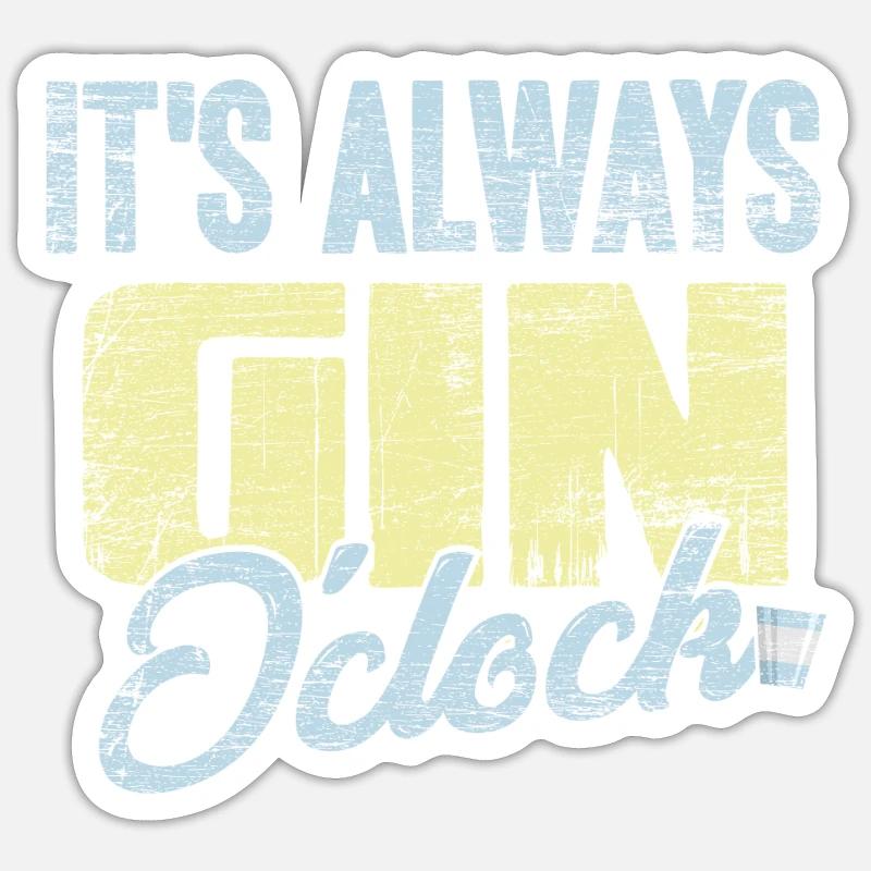 gin - Sticker taille S (10 x 10 cm) - blanc mat