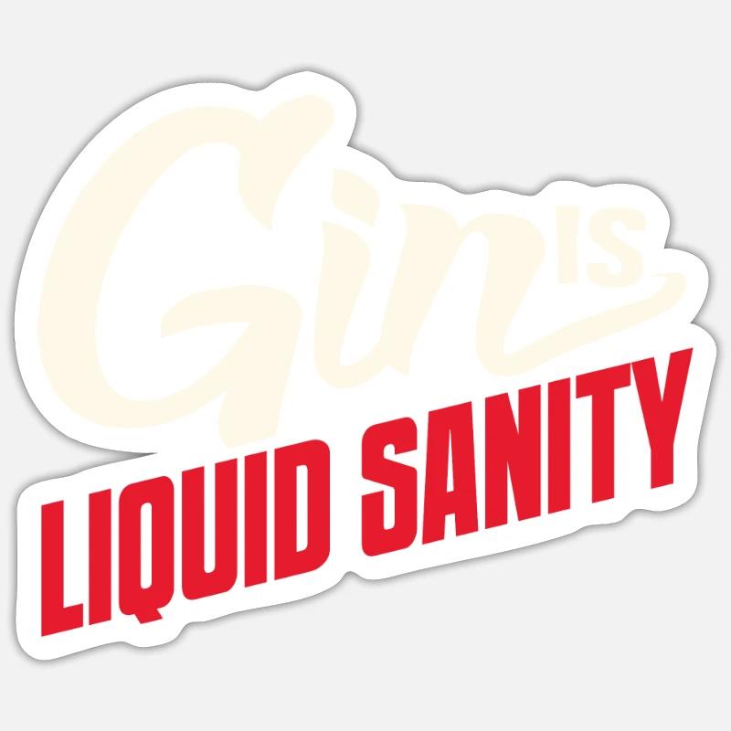 gin - Sticker taille S (10 x 10 cm) - blanc mat