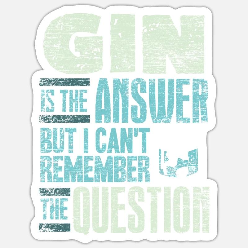 Gin - Sticker Größe S (10 x 10 cm) - Mattweiß