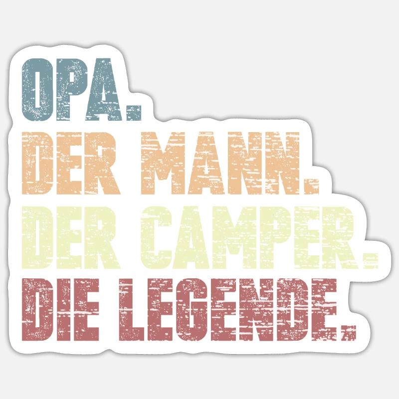 Opa Camper Wohnmobil Zelten Geschenk - Sticker Größe S (10 x 10 cm) - Mattweiß